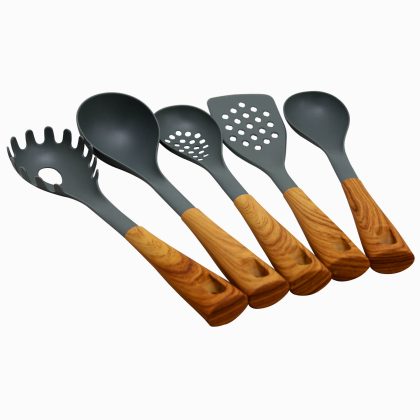 Oster Everwood Kitchen Nylon Tools Set with Wood Inspired Handles