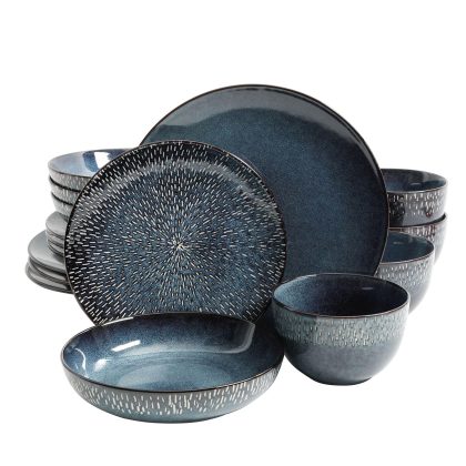 Gibson Elite Matisse 16-Piece Double Bowl Dinnerware Set