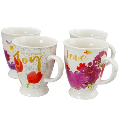 Gibson Home Bold Floral 17.4 oz Cup Set