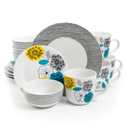 Gibson Home Marigold 16 Piece Fine Ceramic Dinnerware Set