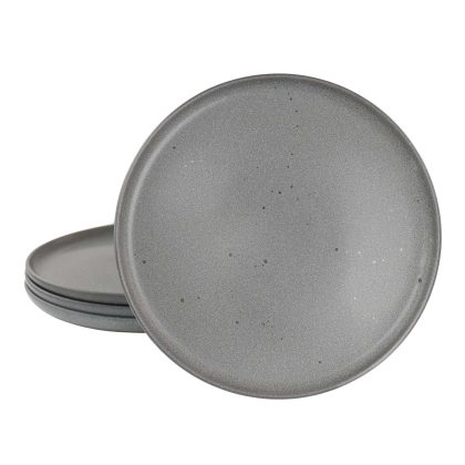 Our Table Landon 4 Piece 8.4 Inch Round Stoneware Salad Plate Set in Truffle