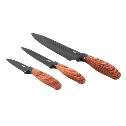 Oster Gunderson 3 Piece Black Stainless Steel Cutlery Set
