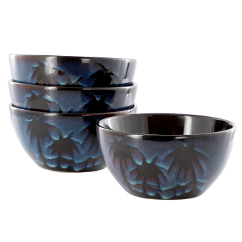 Gibson Elite Sunset 4 Piece 6 Inch Round Stoneware Cereal Bowl Set in Blue