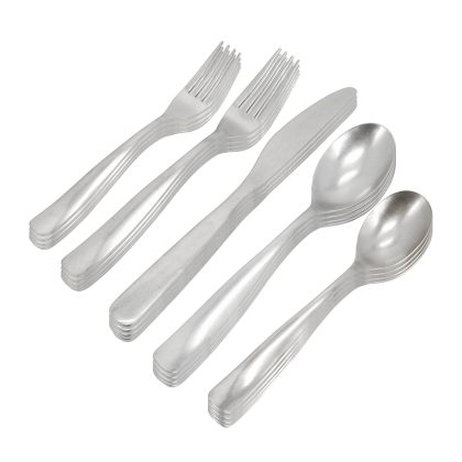 Gibson Home Hulton 20 Piece Stainless Steel Flatware Set in Silver