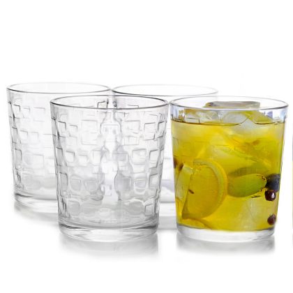 Gibson Home Great Foundations 4-Piece 13 oz. Double Old Fashion Glass Set