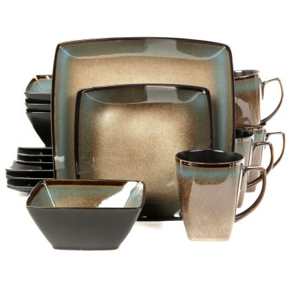 Gibson Elite Tequesta 16-Piece Square Dinnerware Set