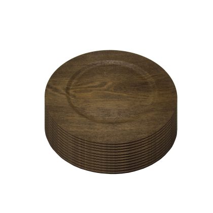 Gibson Home Feri 13" Wooden Skin Luxe Chargers