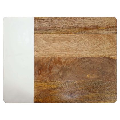 Gibson Home 16 Inch Duo Tone Rectangular Wood Serving Platter
