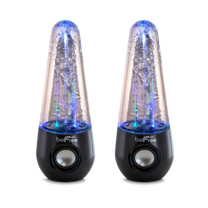 beFree Sound Bluetooth LED Dancing Water Multimedia Speakers in Black
