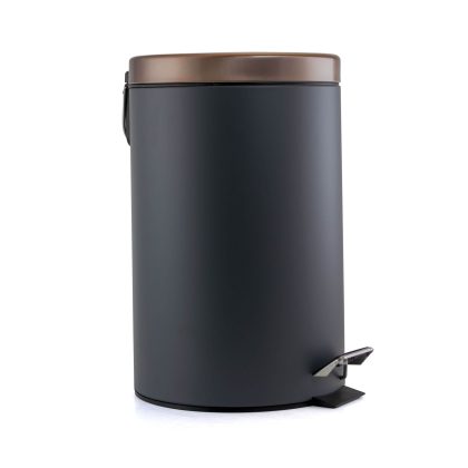 Elama 1.5 Gallon Stylish Grey and Copper Soft Pedal Office