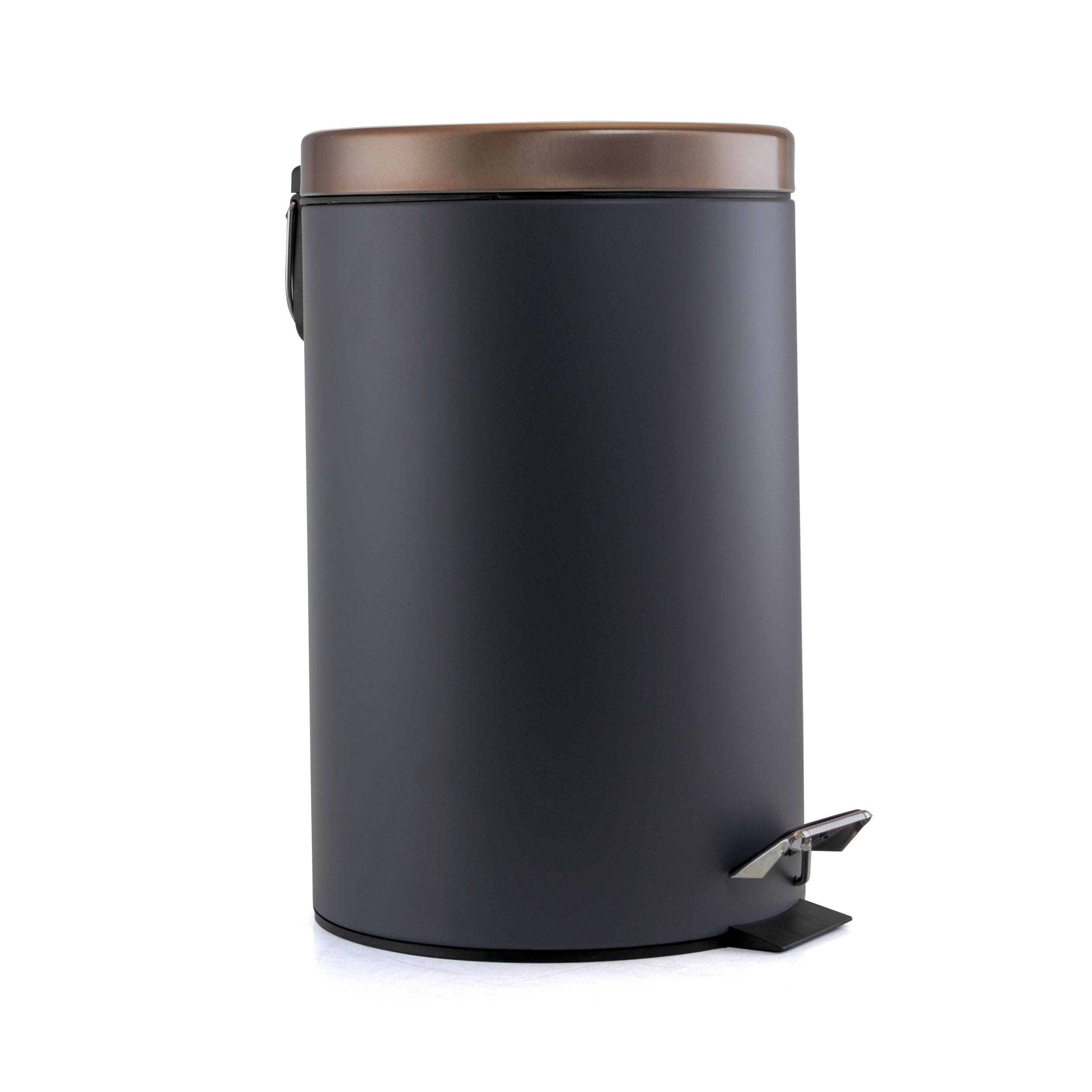 Elama 3 Gallon Stylish Grey and Copper Soft Pedal Office