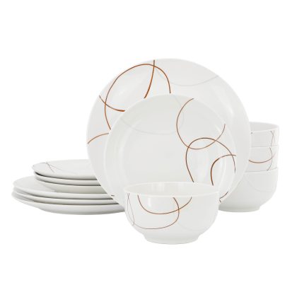 Elama Sydney 12 Piece Porcelain Dinnerware Set