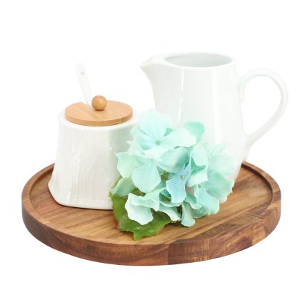 MegaChef 10 Inch Acacia Wood Lazy Susan Tray