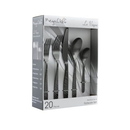 MegaChef La Vague 20 Piece Flatware Utensil Set