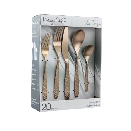 MegaChef La Vague 20 Piece Flatware Utensil Set