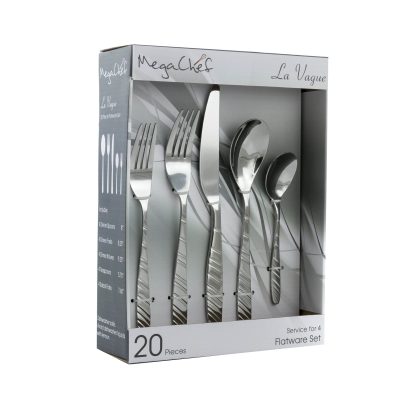 MegaChef La Vague 20 Piece Flatware Utensil Set