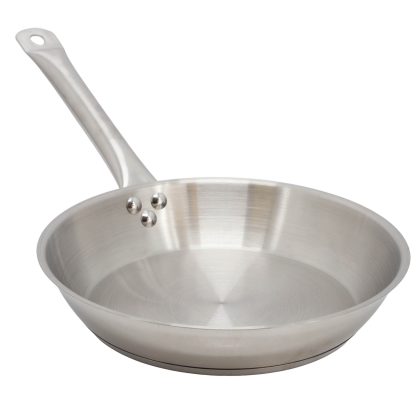 MegaChef Professional Kitchen 11 Inch Round Stainless Steel Fry Pan in Silver