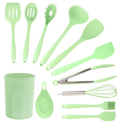MegaChef Mint Green Silicone Cooking Utensils