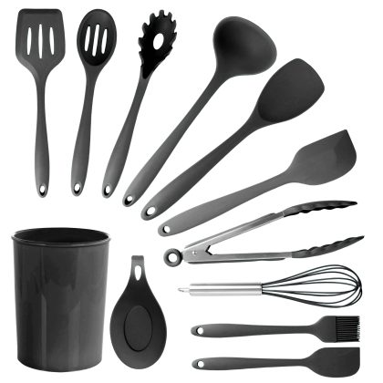 MegaChef Black Silicone Cooking Utensils