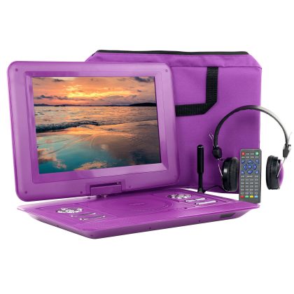 Trexonic 13.3 Inch Portable TV+DVD Player with Color TFT LED Screen and USB/HD/AV Inputs