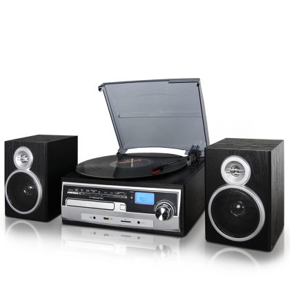 Trexonic 3-Speed Vinyl Turntable Home Stereo System with CD Player