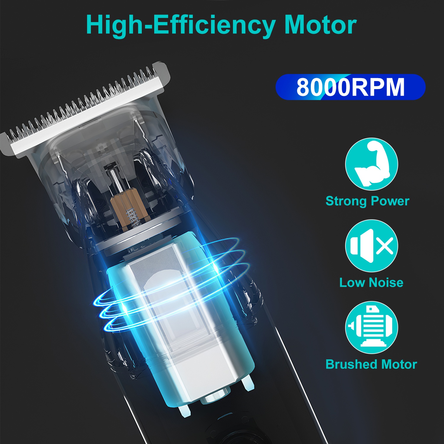 All In One Beard Trimmer for Men With 5 Trimmer Heads IPX5 Waterproof Electric Razor For Face Nose Body Beard Cordless Hair Shaver Clipper Grooming Ki - Image 10