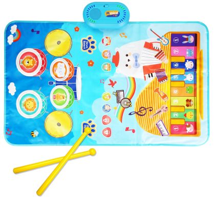Baby Musical Mat With 55 Music Sounds Toddler Toys Floor Piano Keyboard Mat Drum Mat Carpet Educational Musical Learning Toy Infant Music Toy for 1 2