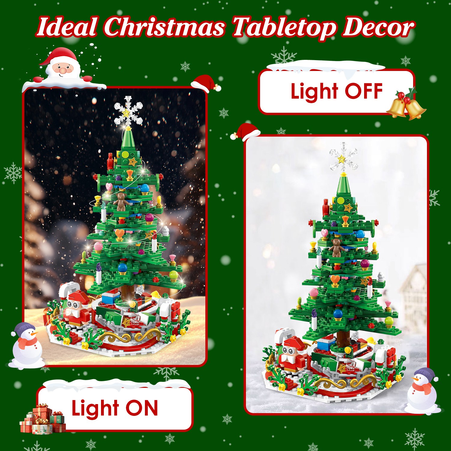 2025 Christmas Tree Building Set With LED Light Tabletop Christmas Building Block 24 Days Christmas Countdown Calendar for Boys Girls 3-6 - Image 6