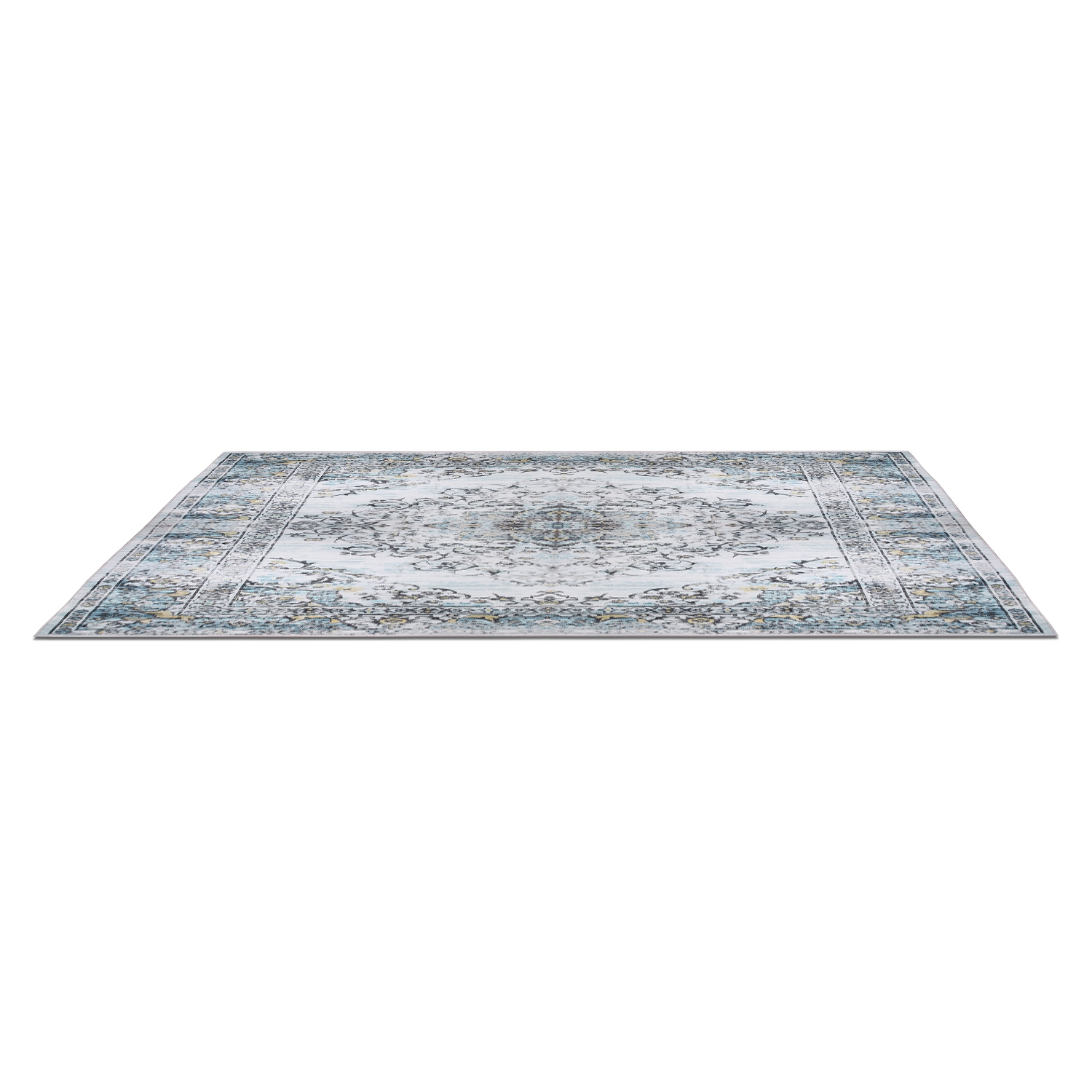 8x10FT Vintage Area Rug Modern Non Slip Carpet Boho Low Pile Soft Rug Waterproof Machine Washable Rug for Living Room Bedroom Kitchen Dining Room Unde - Image 4