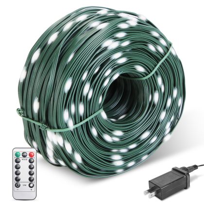 330FT 1000LED String Lights Outdoor Christmas Decoration Lights with Remote IP44 Waterproof 8 Lighting Modes 8 Brightness Timer Plug In Fairy Light Xm