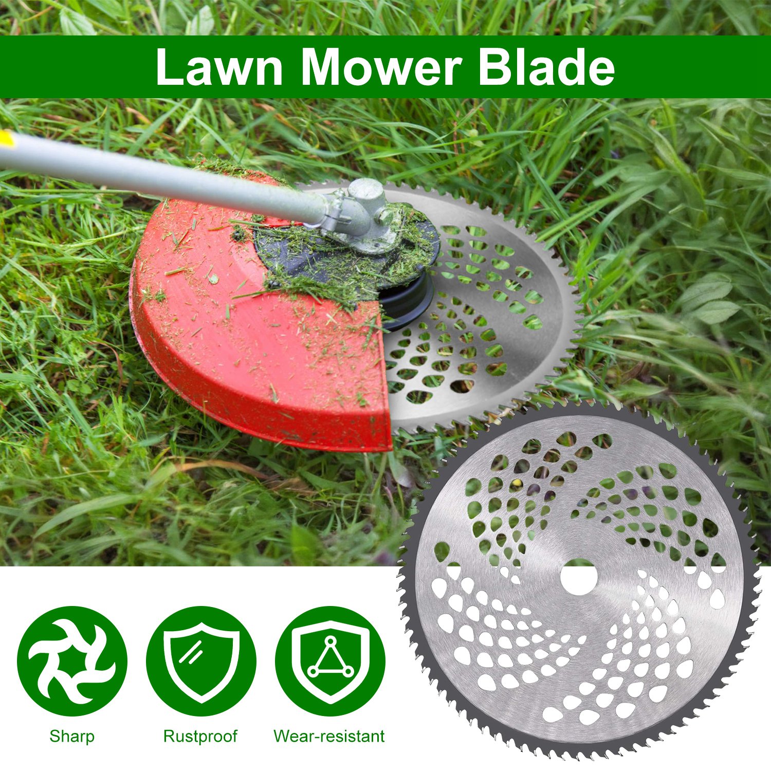 10" x 80T 9" x 36T Carbide Tip Brush Cutter Blades with Universal Adapter Kit Alloy Steel Blades Compatible with Brush Cutter Trimmer Weed Eater - Image 8
