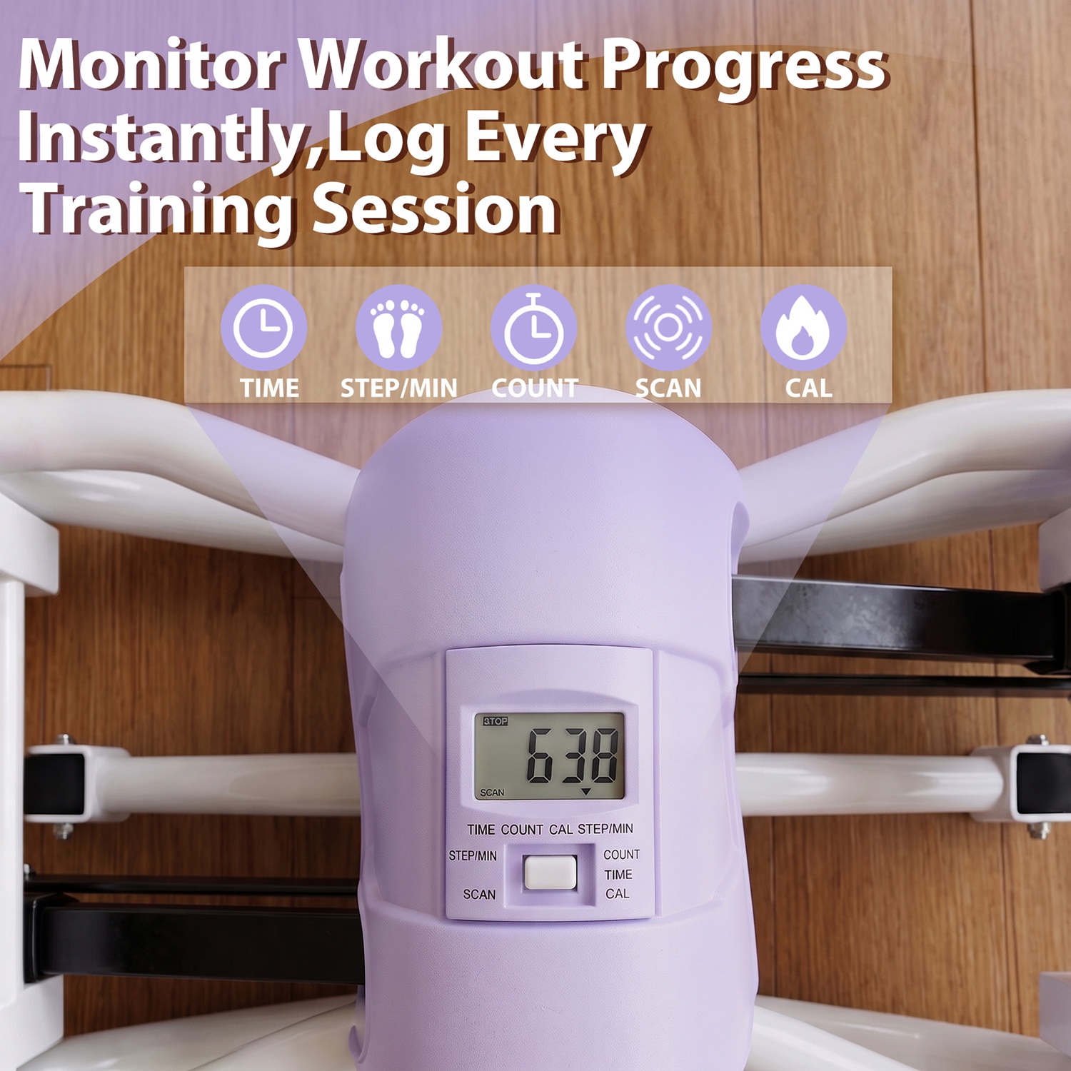 Swing Stepper Machine, Compact Mini Stepper with Resistance Bands, Non-Slip Exercise Mat & LCD Monitor, Full-Body Aerobic Fitness Step Machine for Hom - Image 7