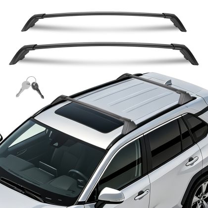 Roof Rack Cross Bars for Fit Toyota RAV4 2019-2025 Aluminum Roof Rails Cargo Crossbars for Flush Side Rails Heavy Duty Rooftop Carrier Anti-Theft Lock