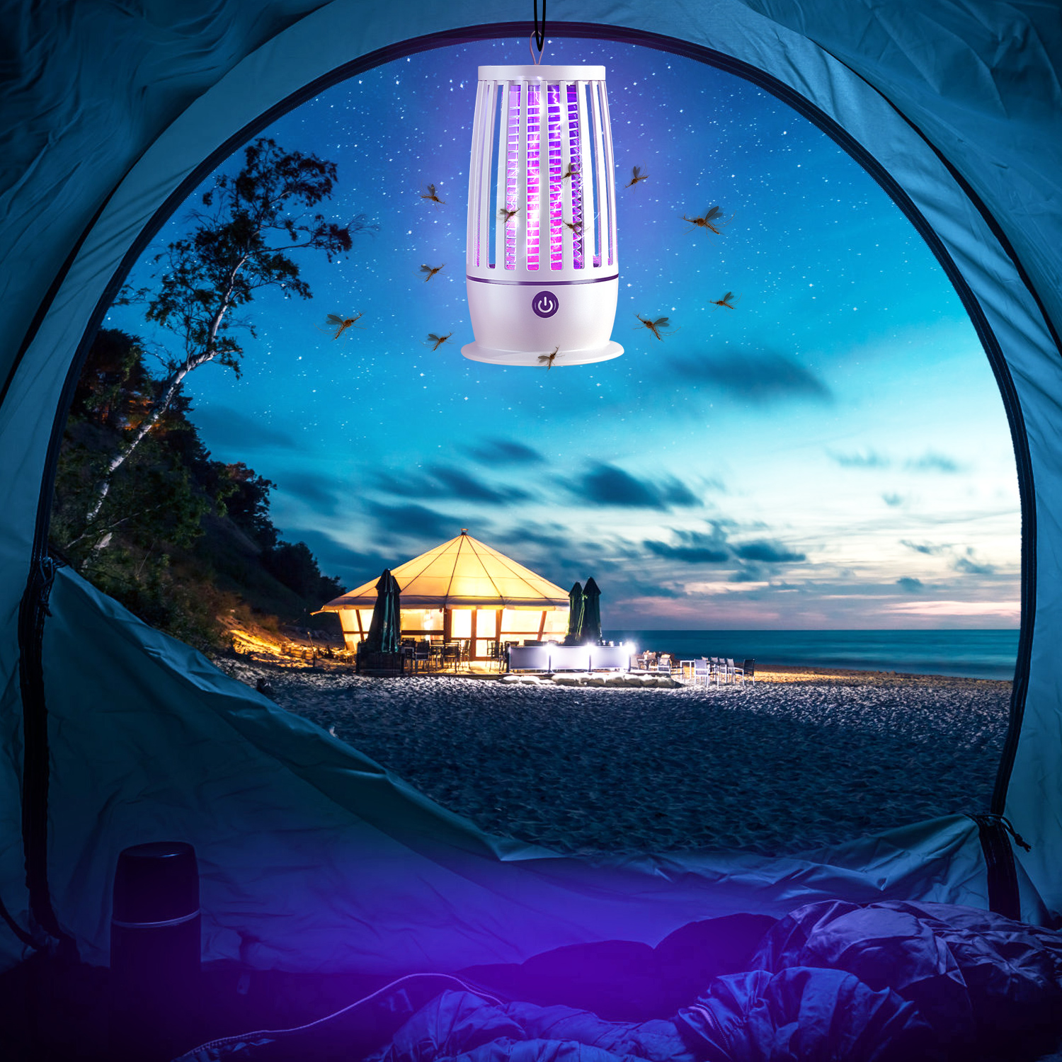 Rechargeable Mosquito Killer Lamp Bug Zapper with Night Light Strap Mosquito Catcher with Max 1615Square Feet Range UV Light for Indoor Outdoor - Image 5