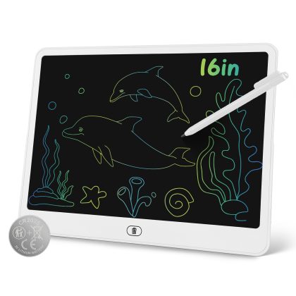 LCD Writing Tablet for Kids, Reusable Doodle Board with Stylus & Lock Function, One-Touch Erase Drawing Pad for Boys Girls Toddler Travel Learning Toy