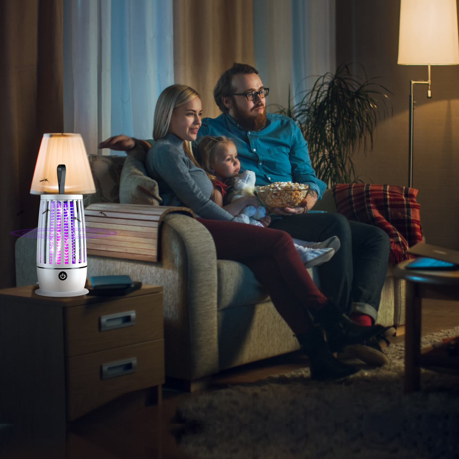 Rechargeable Mosquito Killer Lamp Bug Zapper with Night Light Strap Mosquito Catcher with Max 1615Square Feet Range UV Light for Indoor Outdoor - Image 4
