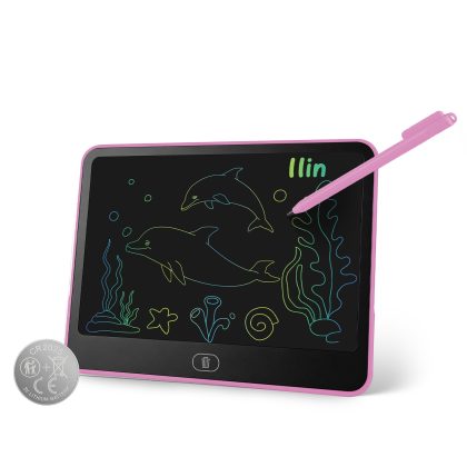 LCD Writing Tablet for Kids, Reusable Doodle Board with Stylus & Lock Function, One-Touch Erase Drawing Pad for Boys Girls Toddler Travel Learning Toy