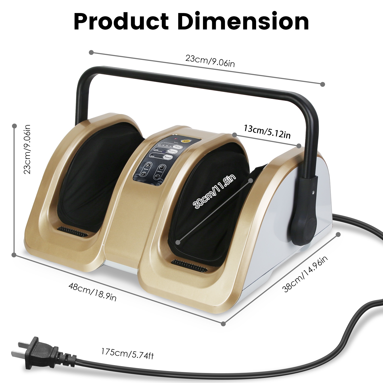 Shiatsu Foot Massager Electric Foot Massaging Machine Feet Kneading Massager with Auto/Manual Modes Heating Function 15Mins Auto Off 350° Rotable Supp - Image 10