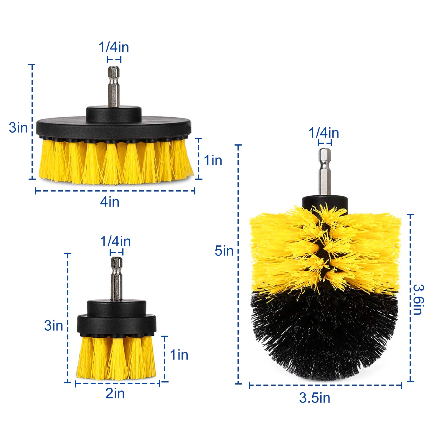 3Pcs/Set Drill Brush Power Scrubber Cleaning Brush for Car Carpet Wall Tile Tub Cleaner Combo - Image 10