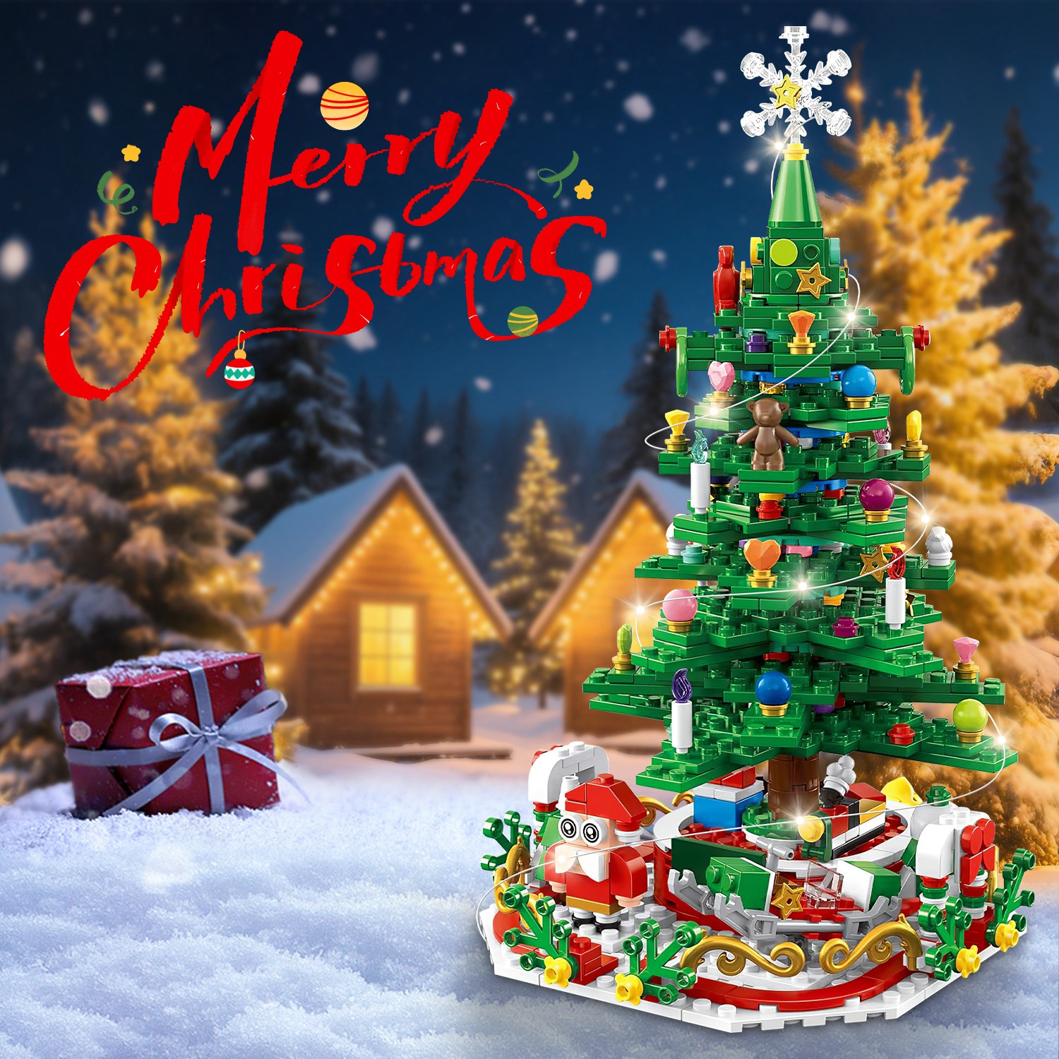 2025 Christmas Tree Building Set With LED Light Tabletop Christmas Building Block 24 Days Christmas Countdown Calendar for Boys Girls 3-6 - Image 8