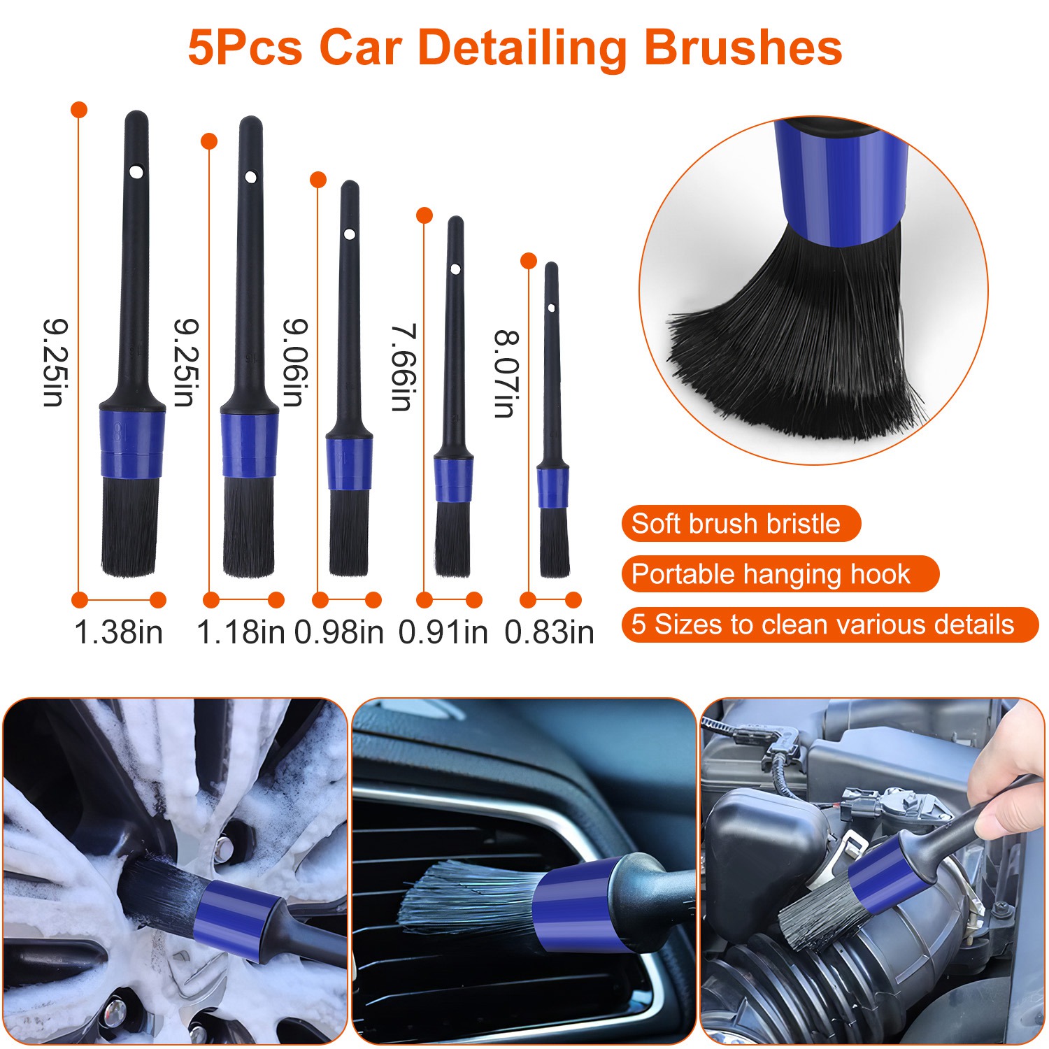 26Pcs Car Detailing Brush Kit Exterior Interior Car Cleaning Set Drill Brush Set Car Buffing Sponge Pads Kit for Cleaning Automobile Interior Exterior - Image 8