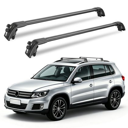 Roof Rack Cross Bars Fit for Volkswagen Tiguan 2018-2026 & Taos 2022-2026 with Factory Raised Side Rails Lockable Aluminum Roof Cargo Carrier Bars 330