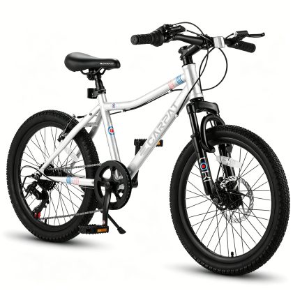 Forbidden to Sell on Temu 20 Inch Kids Mountain Bike, 7-Speed Boys Girls Bicycle with Front Suspension, Disc & V-Brake, Steel Frame Children's Bike f