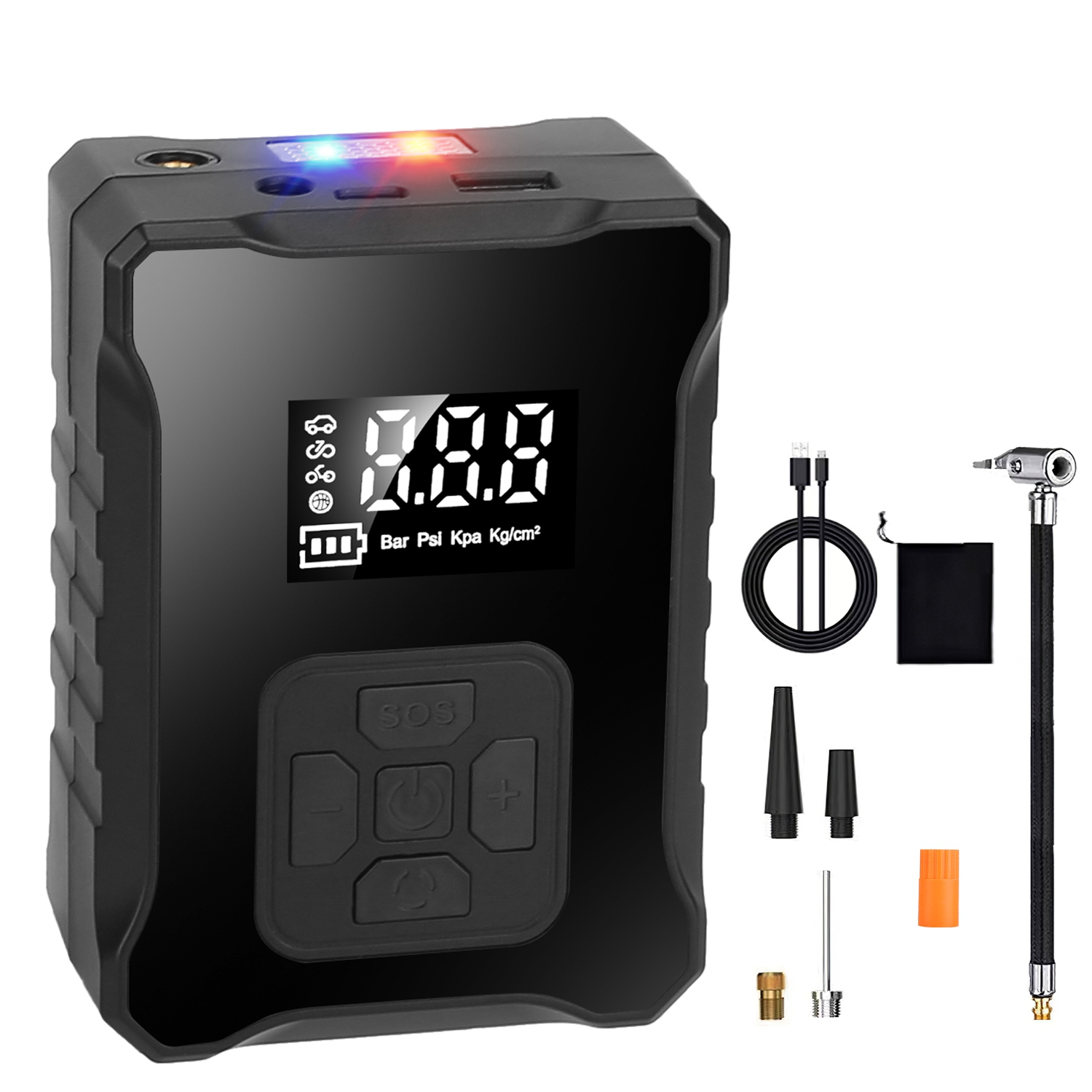 150PSI Cordless Tire Inflator Digital Air Compressor with LED Light Emergency Power Bank for Cars Motorcycles Bicycles Balls - Image 2
