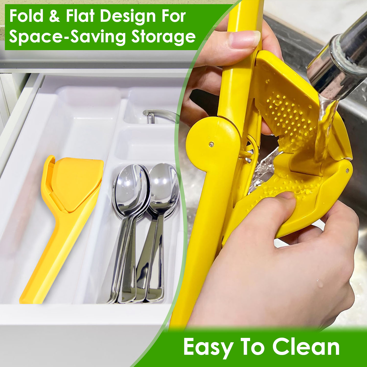 Manual Lemon Squeezer Fold Flat Design Effortless Hand Lemon Juicer Squeezer Manual Citrus Juicer with Sideways Pivot Increase Leverage Reduce Effort - Image 10