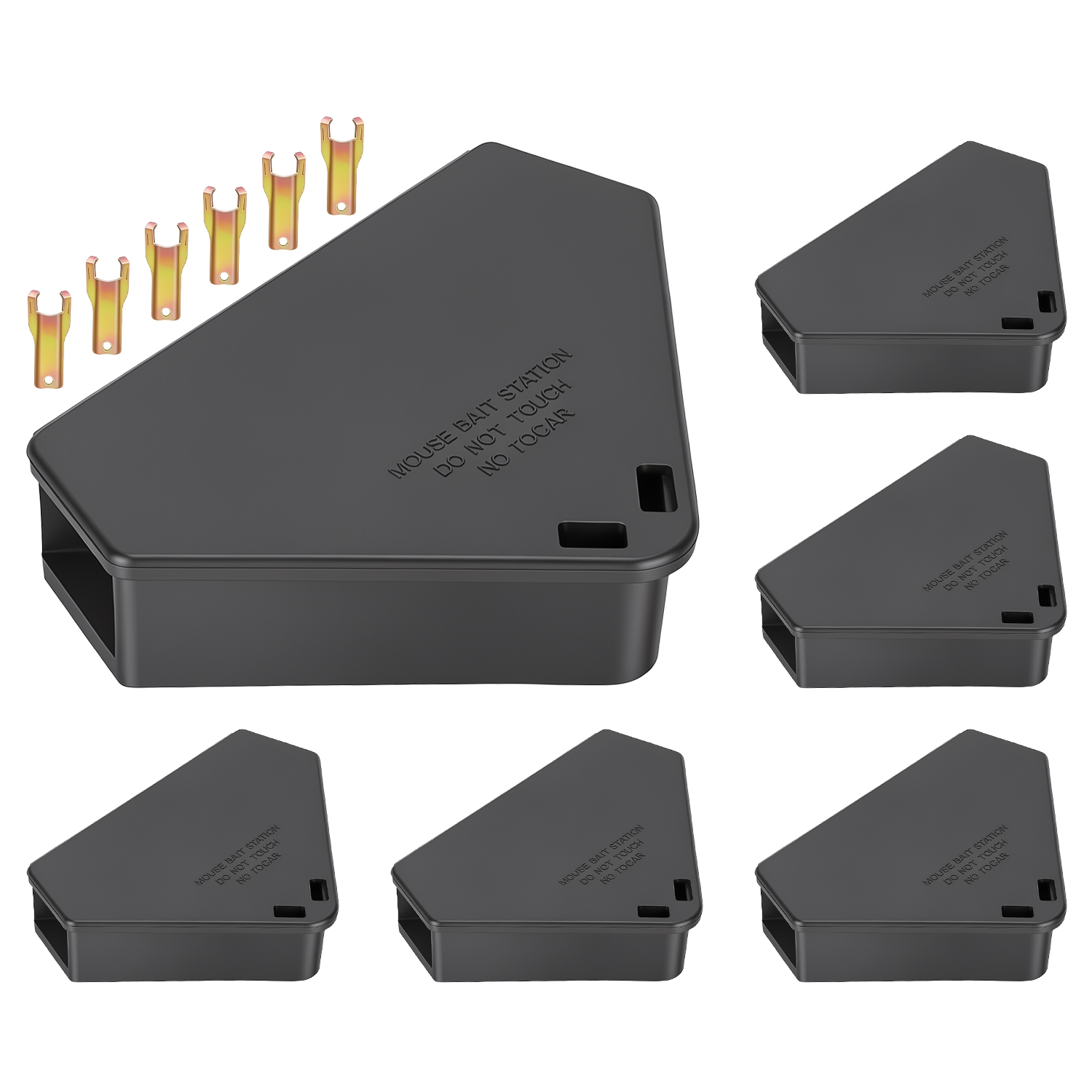 6 Packs Mouse Bait Station with Keys Tamper Resistant Indoor Outdoor Mouse Bait Boxes Reusable Locking Rodent Bait Stations for Home Garage Garden War