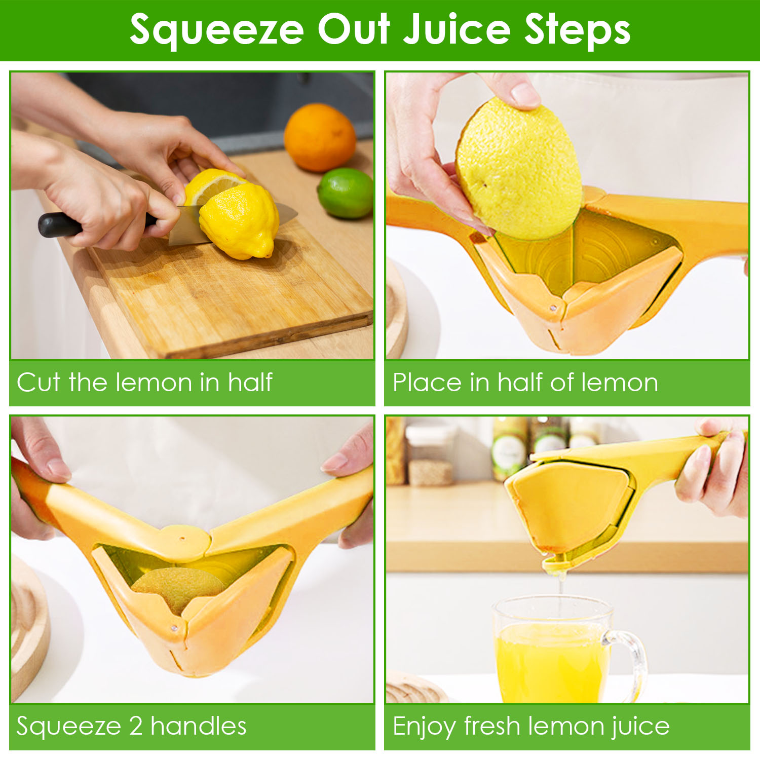 Manual Lemon Squeezer Fold Flat Design Effortless Hand Lemon Juicer Squeezer Manual Citrus Juicer with Sideways Pivot Increase Leverage Reduce Effort - Image 7