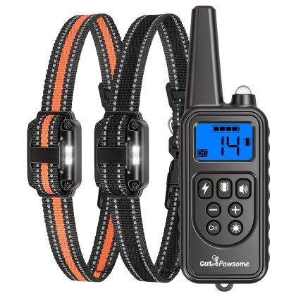 2Pack Dog Training Collars with Remote Rechargeable Dog Training Collars IP68 Waterproof with 4 Training Modes 3 Channels for Medium and Small Dogs
