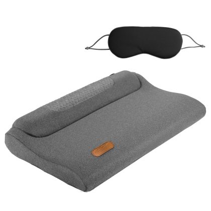 Neck Massager Pillow Ergonomic Massager Memory Foam Pillow with 3-Level Heating 3-Intensity Vibration 30Min Timer for Neck Back Shoulder Pain Relief