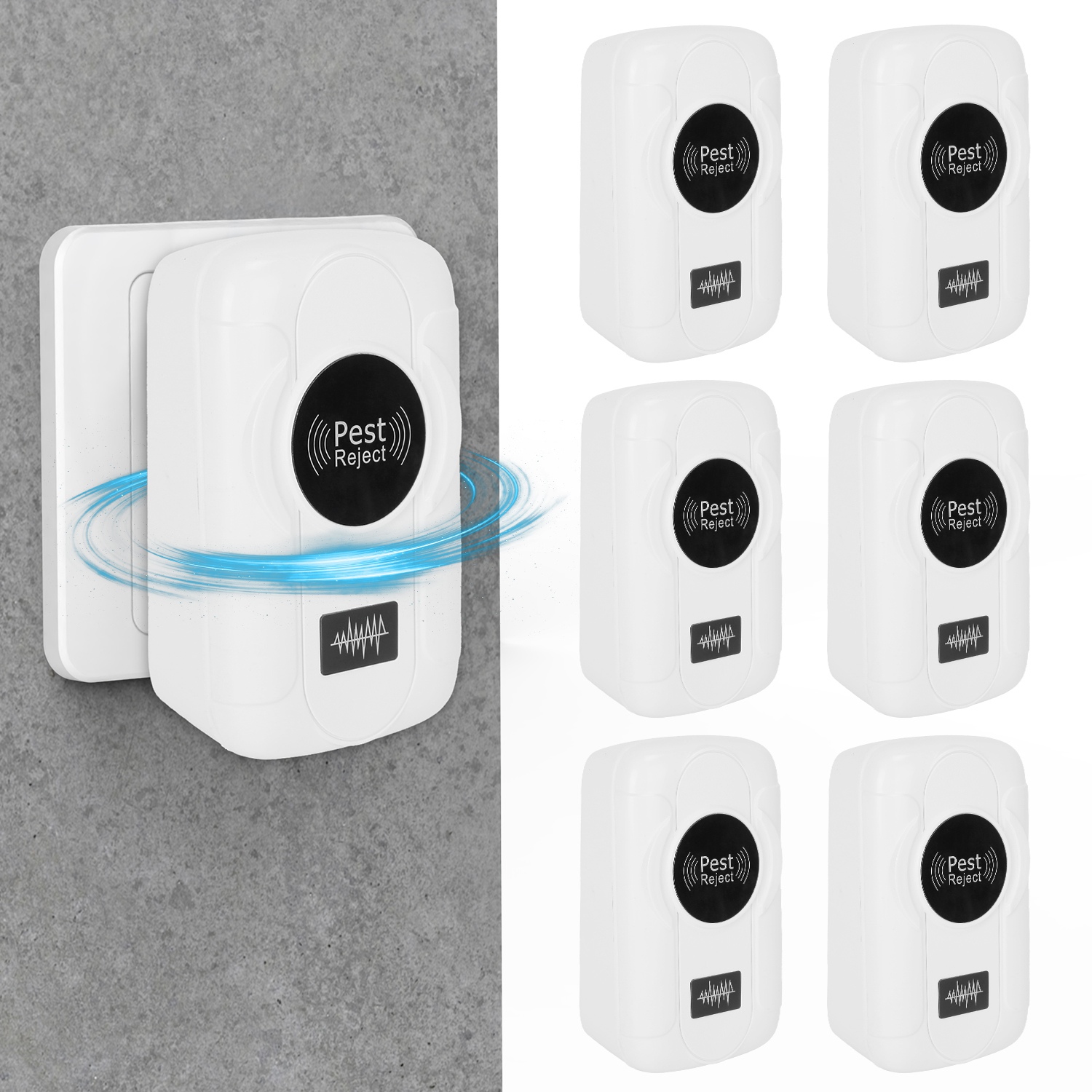 6 Pack 32-120KHz Ultrasonic Insect Repellent Indoor Plug In Bug Repellent Mosquito Roaches Mice Control with 3 Modes for Bedroom Garage Warehouse Offi - Image 2